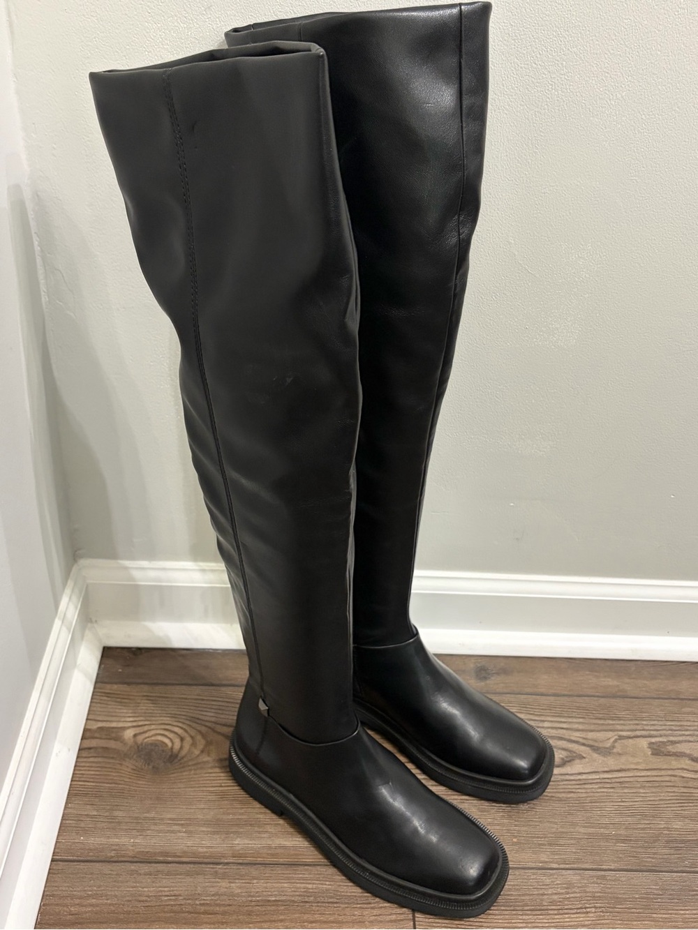 Franco Sarto Black Over-the-Knee Stretch Boots